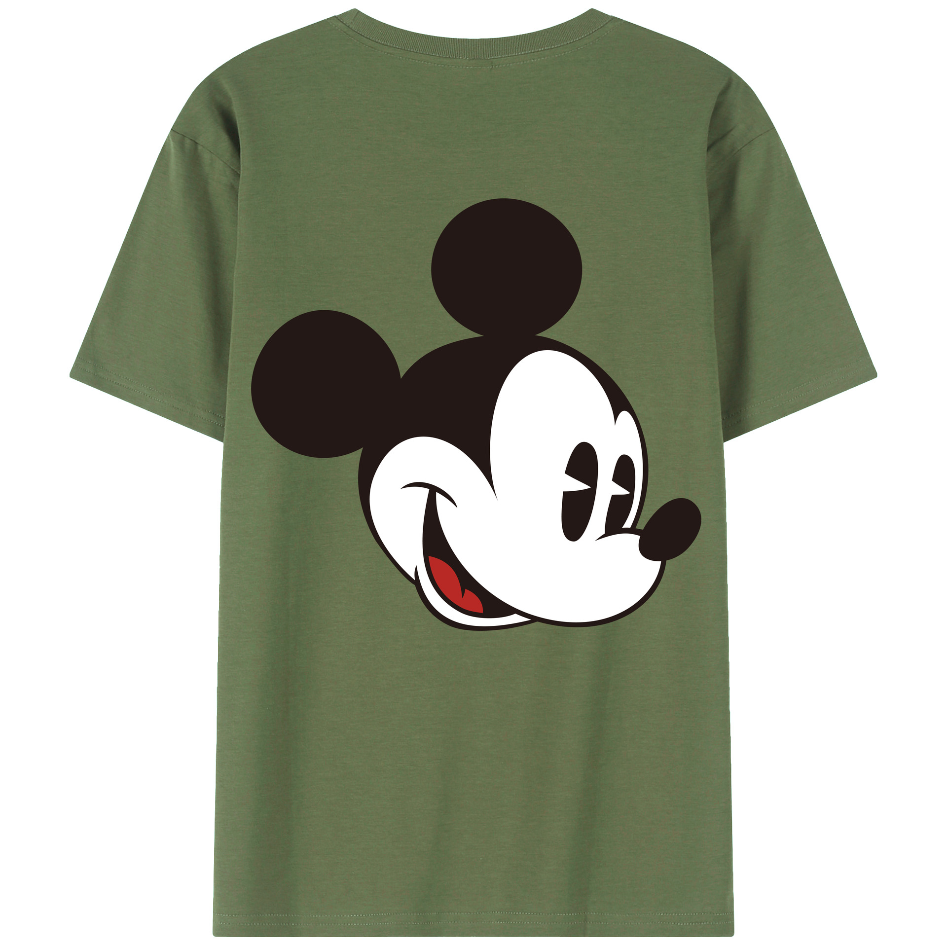 ミッキーマウス Mickey Mouse 綿100％ メンズ半袖Tシャツ（バックプリント） 通気性